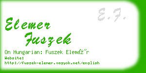 elemer fuszek business card